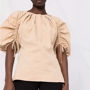 Phillip Lim Puffed-Sleeve Crewneck Blouse